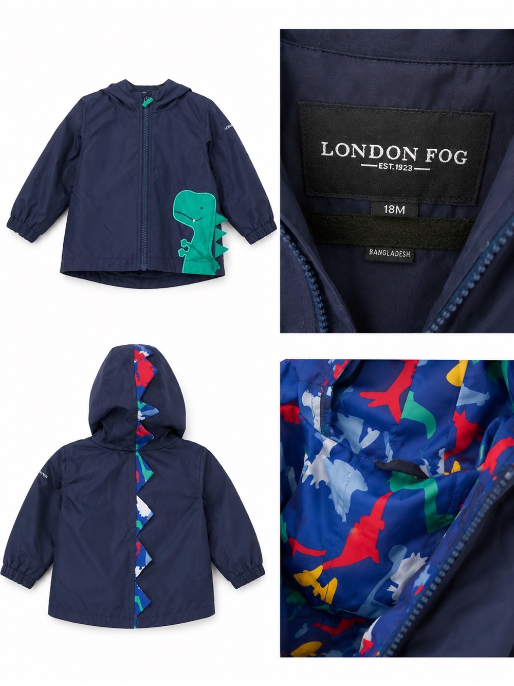 London Fog Navy Dinosaur Jacket